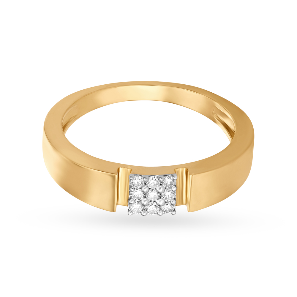 Artistic Gold and Diamond Finger Ring for Men,,hi-res image number null