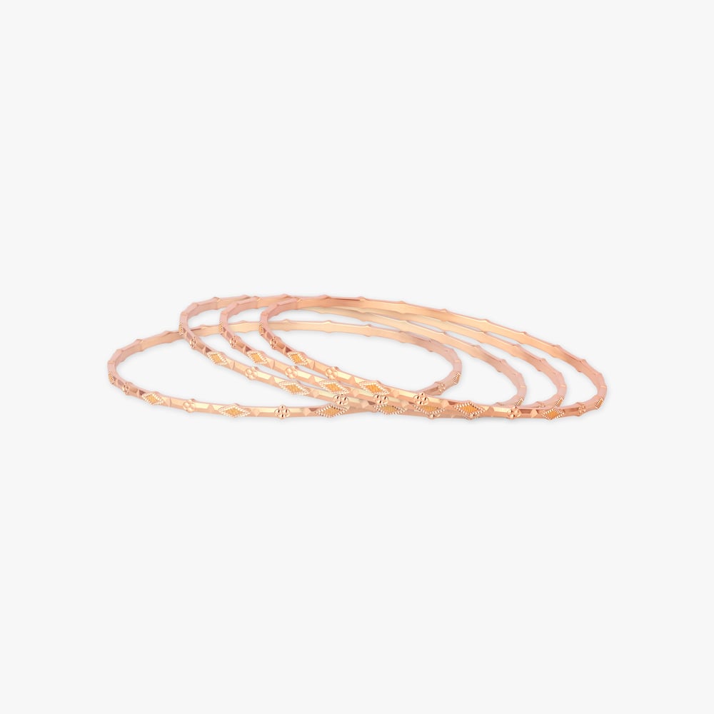 Rhythmic Facet Gold Bangles,,hi-res image number null