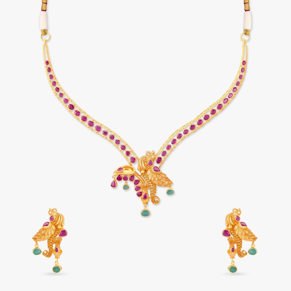 Divine Annapakshi Necklace set,,hi-res image number null