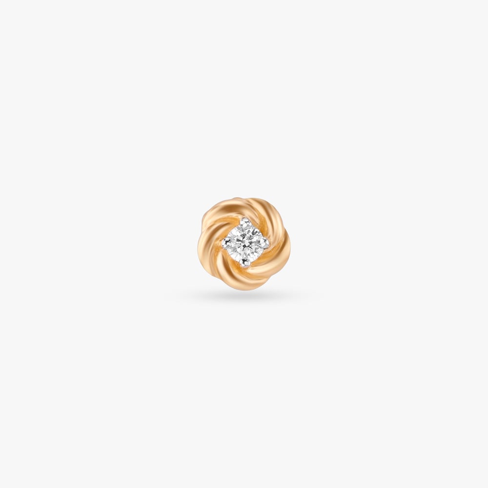 Rose Swirl Diamond Nose Pin,,hi-res image number null