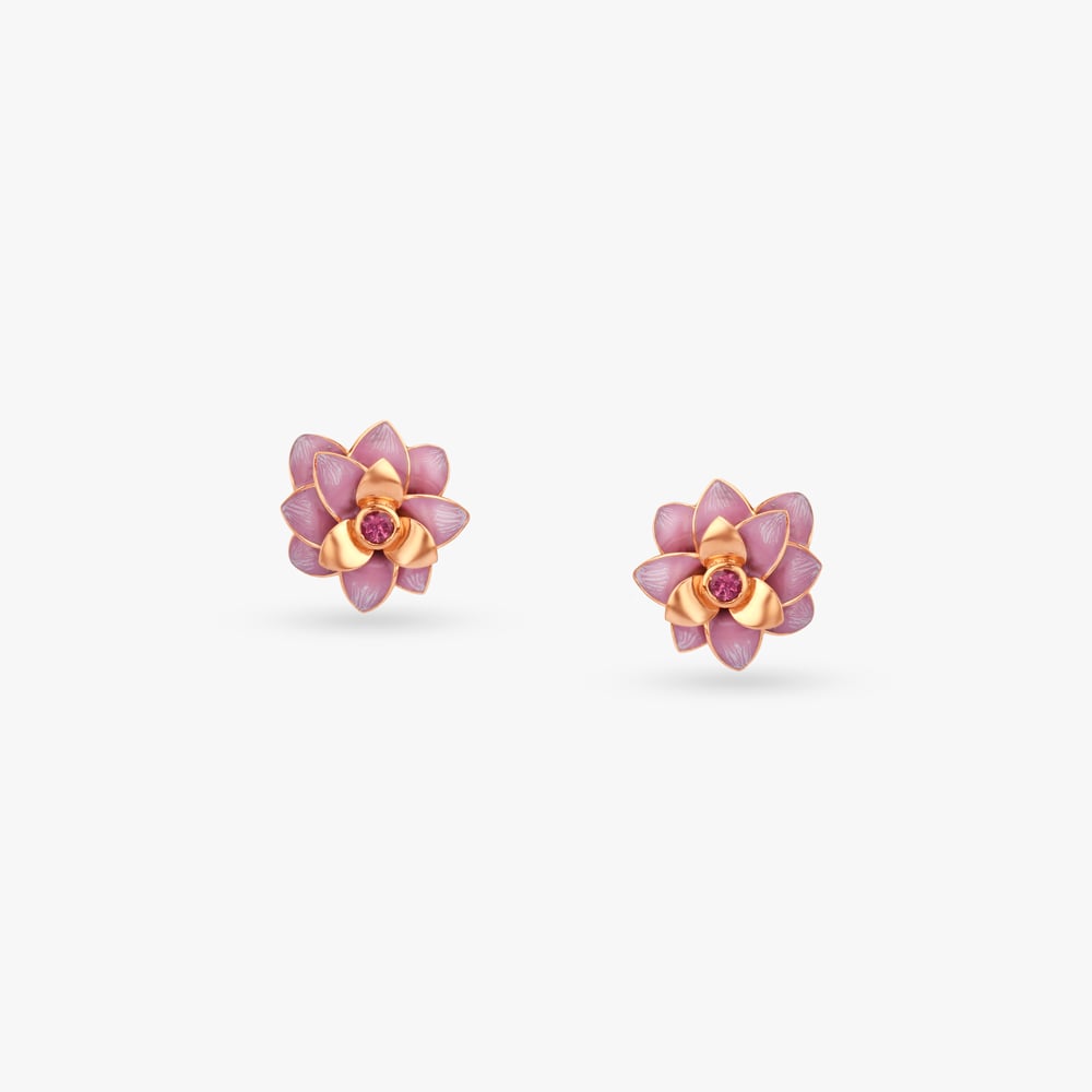 Lotus Reverie Gold Stud Earrings,,hi-res image number null
