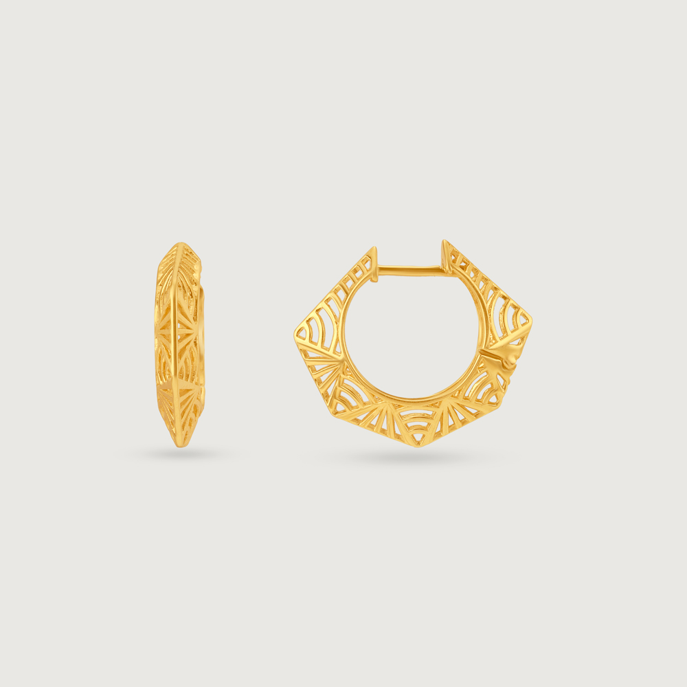 Angular Radiant Gold Hoop Earrings,,hi-res image number null