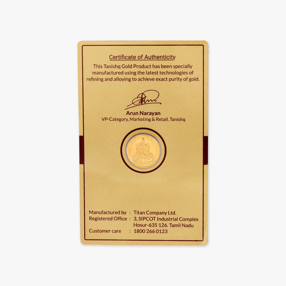 1 gram 24 Karat Gold Coin with Lakshmi Motif,,hi-res image number null