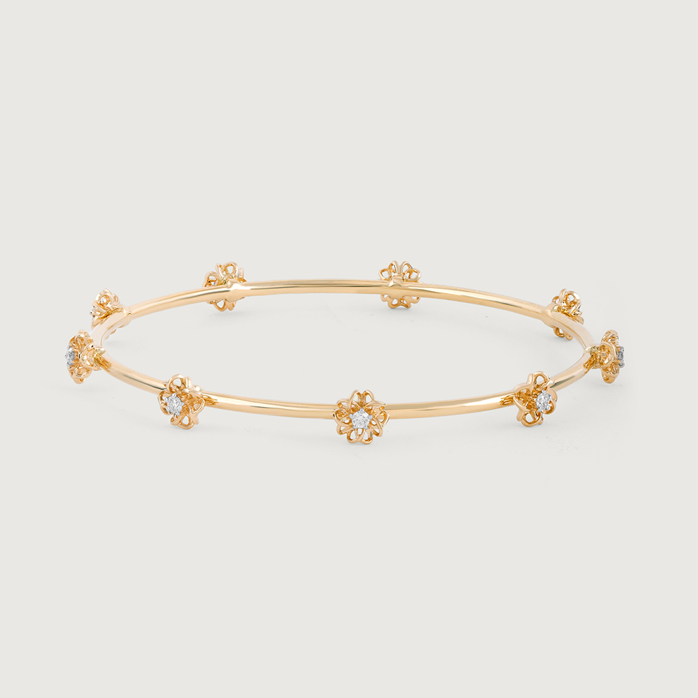 Crochet Shine Gold and Diamond Bangle,,hi-res image number null