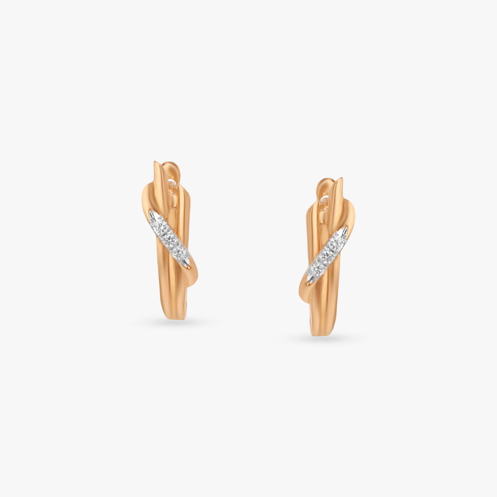 Interlace Curve Diamond Hoop Earrings,,hi-res image number null
