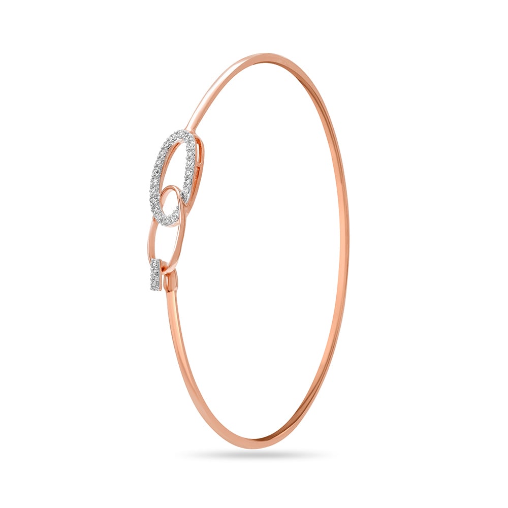 14KT Rose Gold Curvaceous Glimmer Diamond Bangle,,hi-res image number null