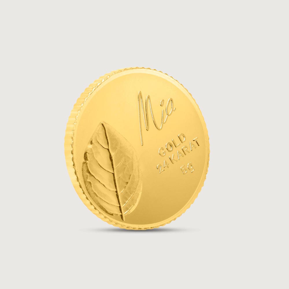 5 GM 24 Karat Tulsi Gold Coin,,hi-res image number null
