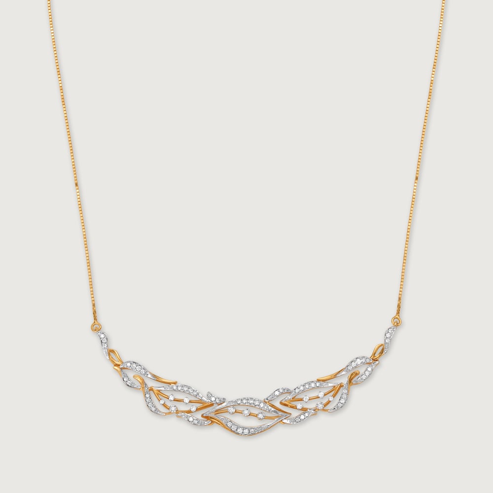 Rhythmic River 18 Kt Gold & Diamond Necklace,,hi-res image number null