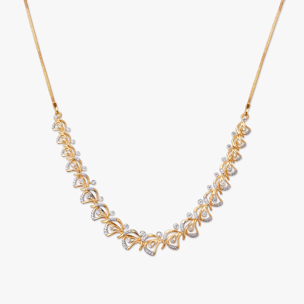 Dancing Petals Diamond Necklace Set,,hi-res image number null