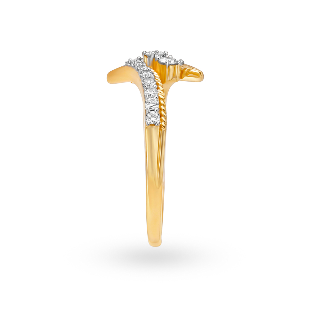 Delicate 18 Karat Gold And Diamond Finger Ring,,hi-res image number null