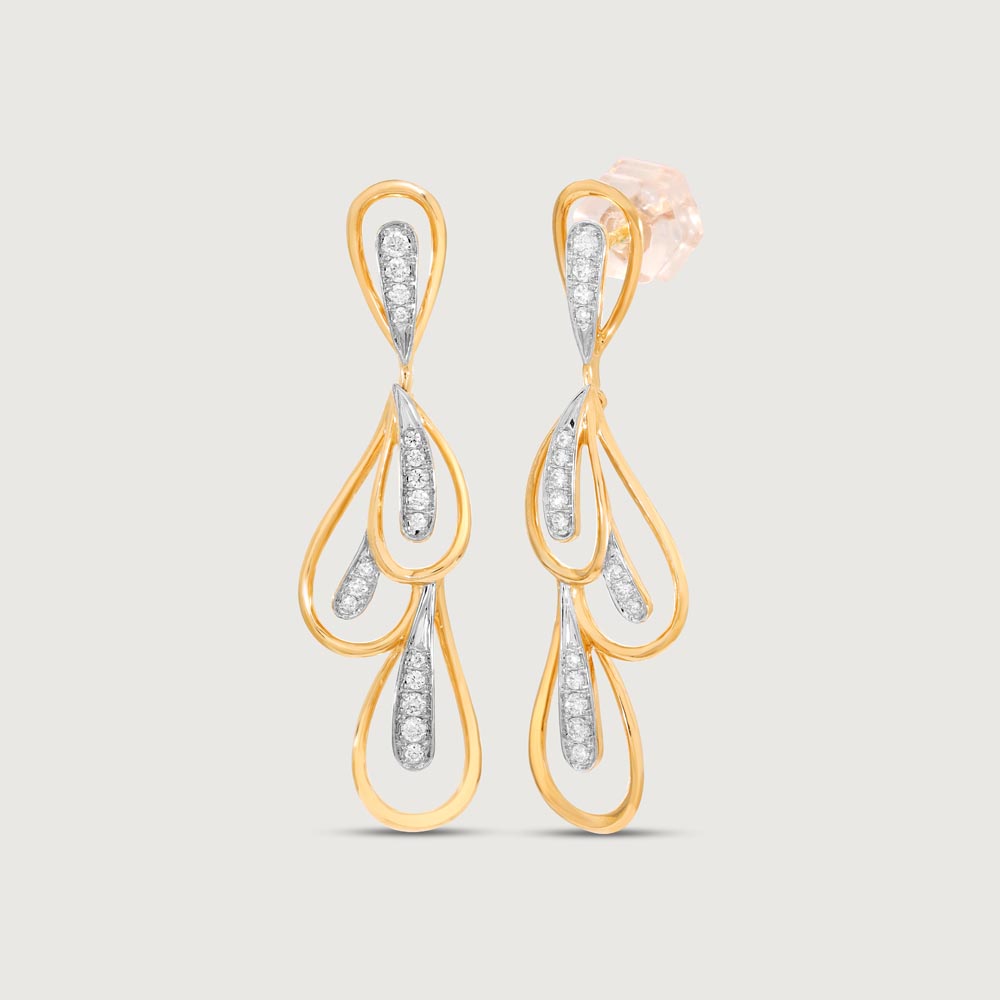 Fluid Elegance Diamond Drop Earrings,,hi-res image number null