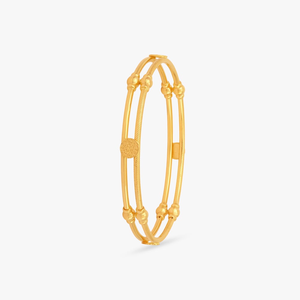 Twin Rail Gold Bangles,,hi-res image number null