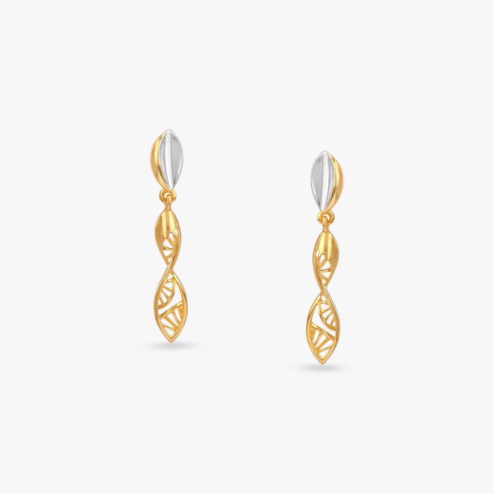 Aurora Spiral Gold Drop Earrings,,hi-res image number null