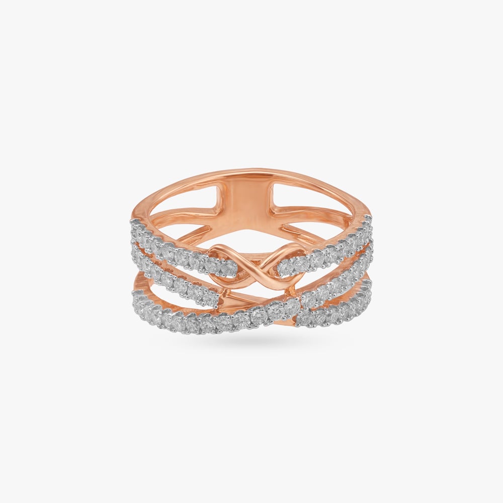 Sculpted Crossover Diamond  Ring,,hi-res image number null