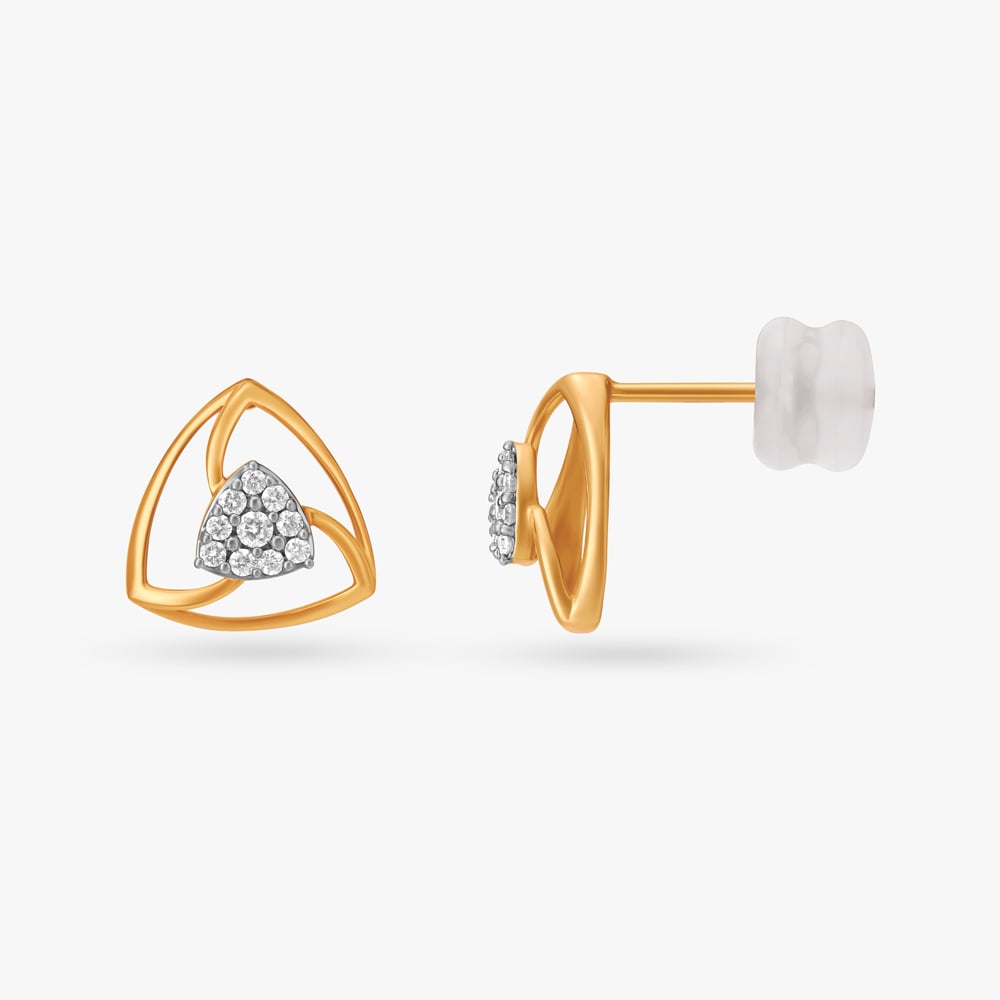 Modish Triangles Diamond Stud Earrings,,hi-res image number null
