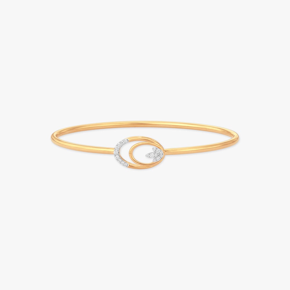Orbiting Leaf Diamond Bangle,,hi-res image number null