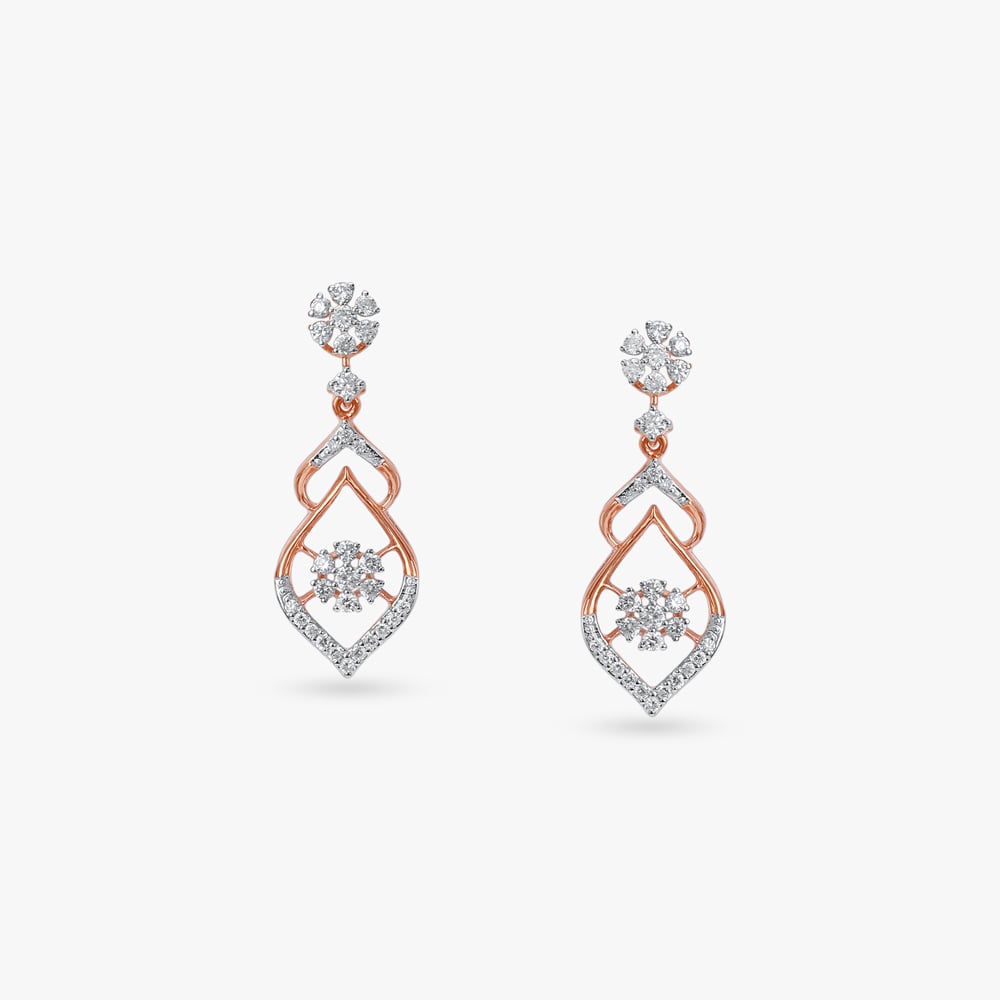 Dazzling Bloom Diamond Drop Earrings,,hi-res image number null