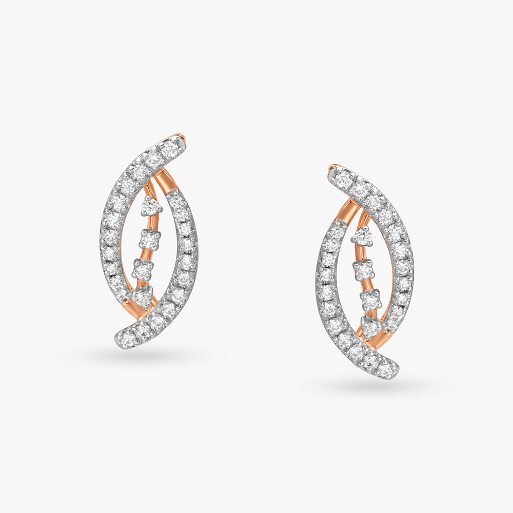 

Curved Elegance Diamond Stud Earrings