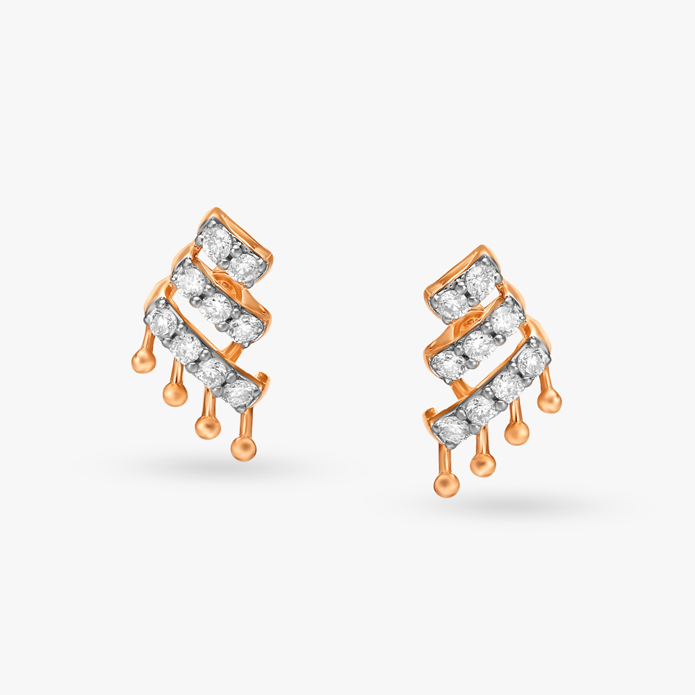 Cascading Radiance Diamond Stud Earrings,,hi-res image number null