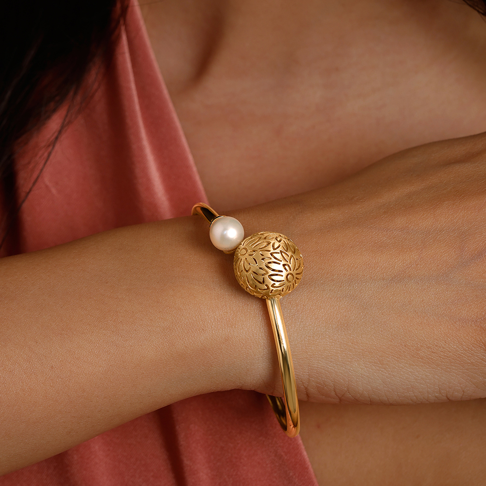 Artful Accent Pearl Bangle,,hi-res image number null