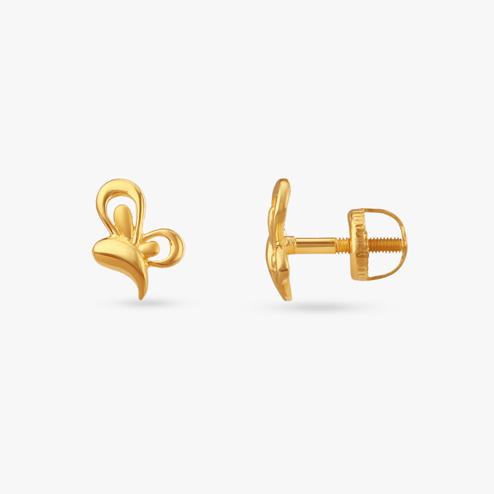 Little Loop Gold Stud Earrings for Kids,,hi-res image number null