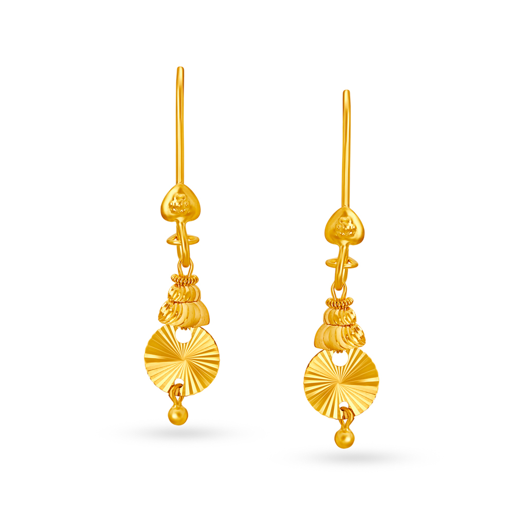 18K Saudi Gold Stud Heart Earrings – Royal Gem