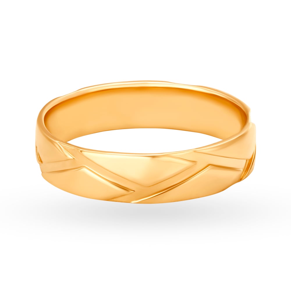 Striking 22 Karat Yellow Gold Geometric Finger Ring,,hi-res image number null