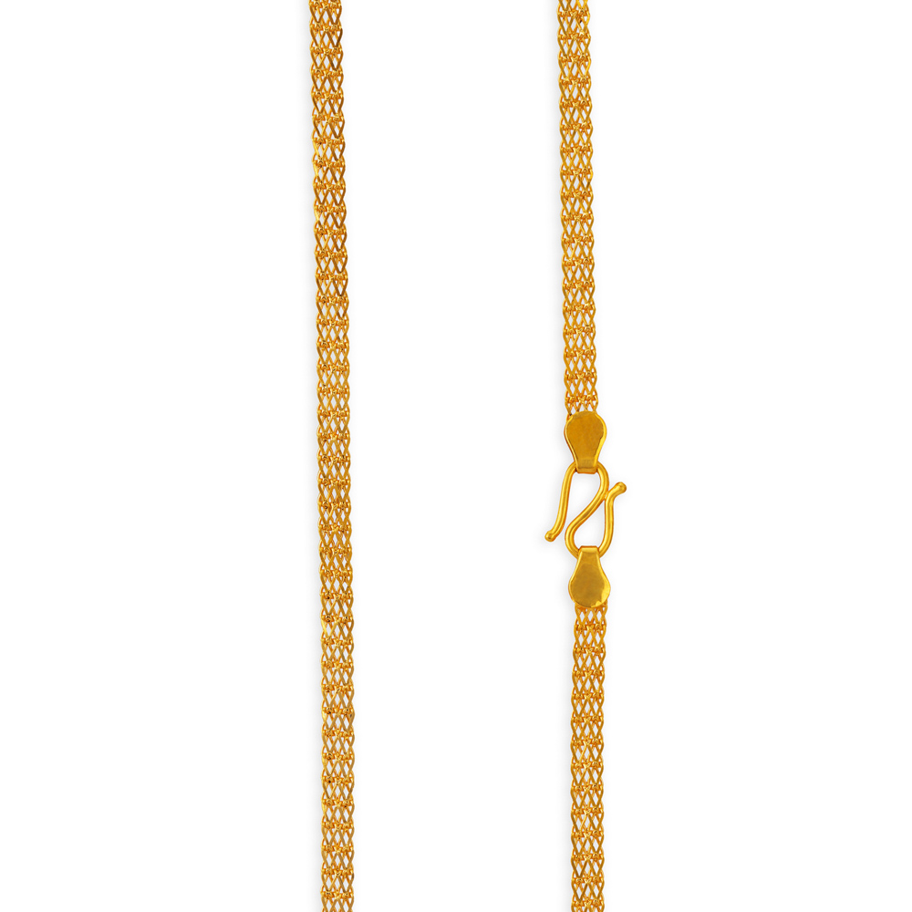 Elegant Criss Cross Gold Chain for Men,,hi-res image number null