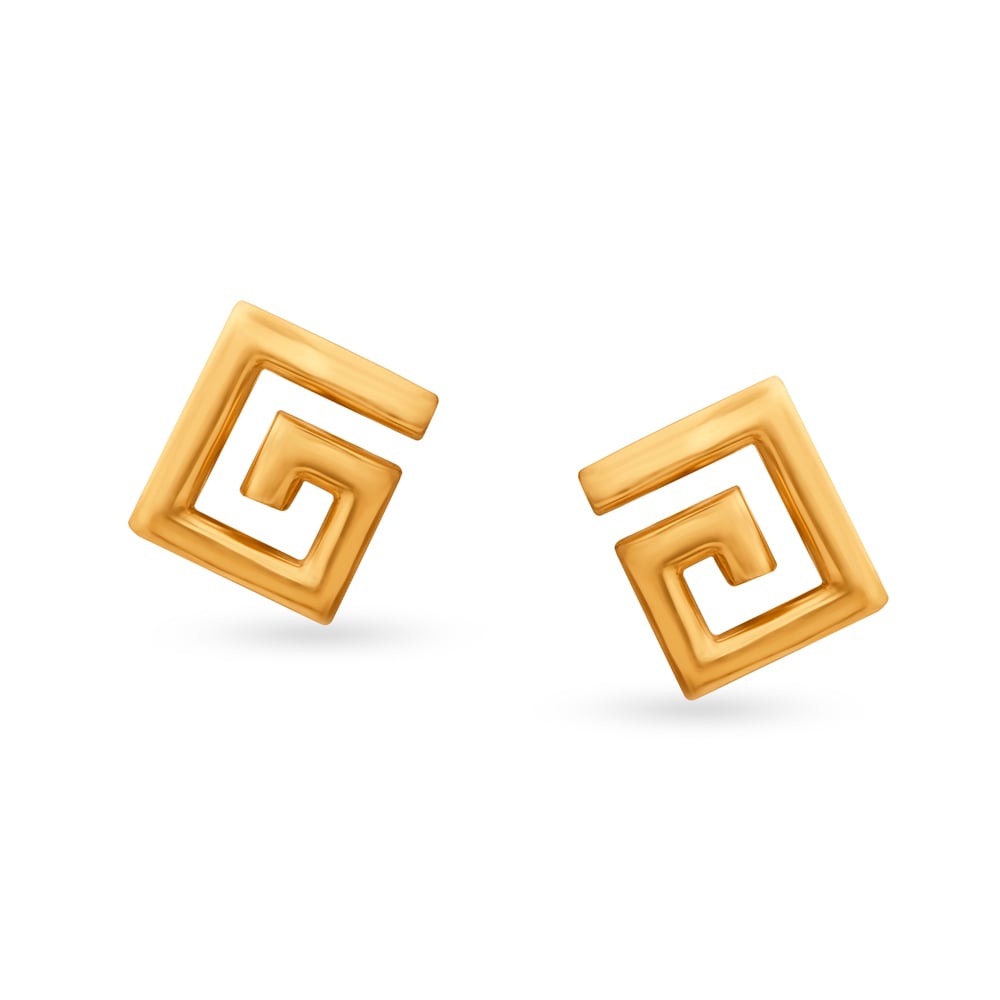 Rhombic Gold Stud Earrings,,hi-res image number null