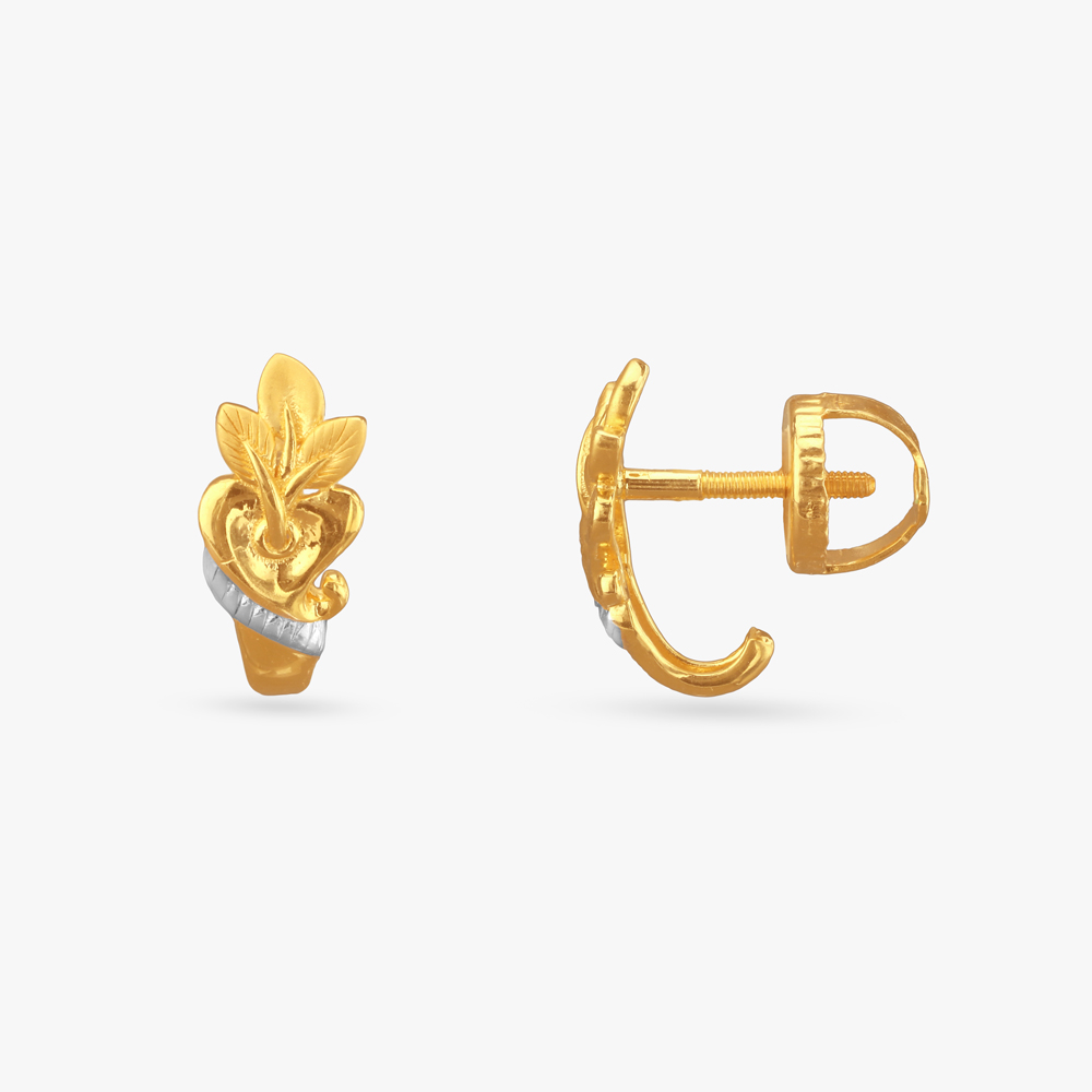 

Radiant Wheel Gold Stud Earrings