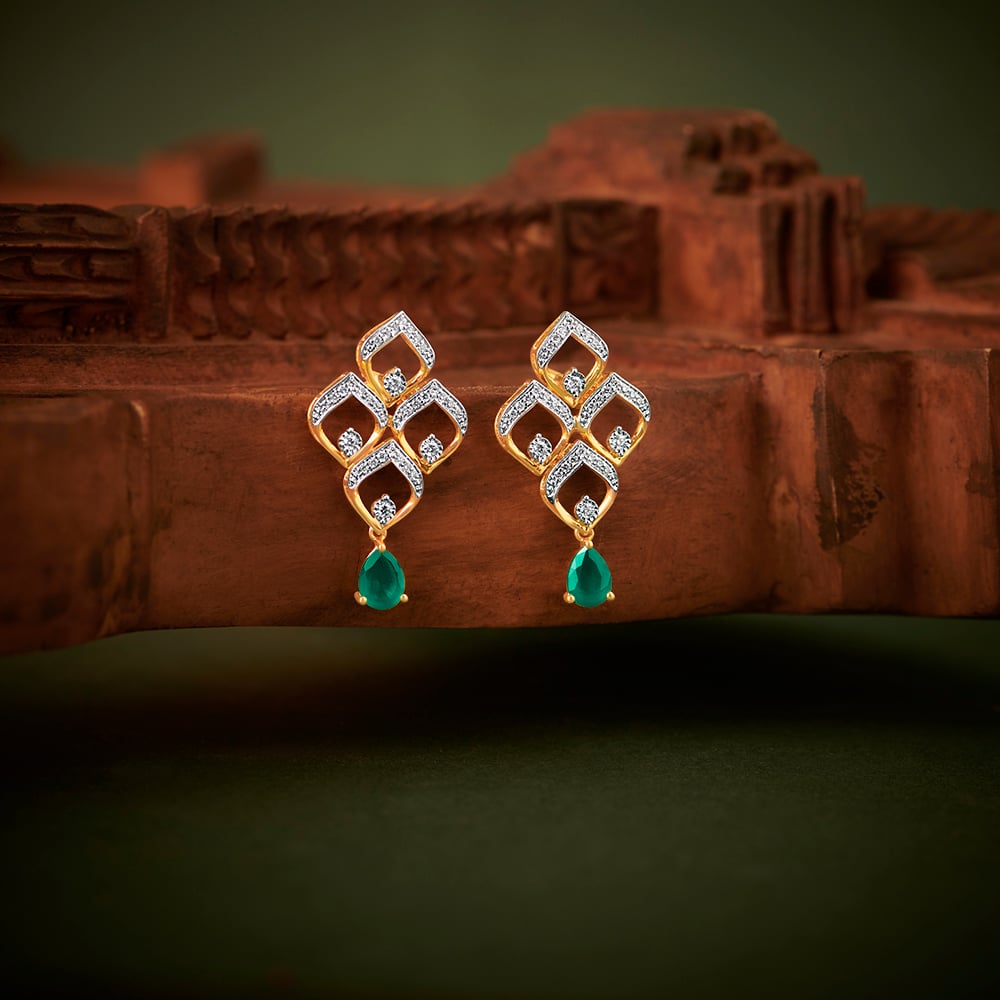 Fancy Contemporary Diamond Drop Earrings