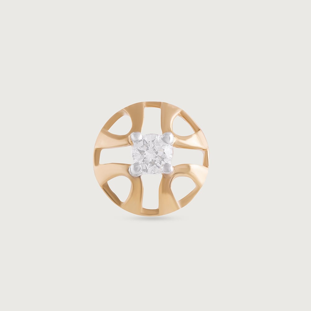 Mirrored Heritage Gold & Diamond Nose Pin,,hi-res image number null