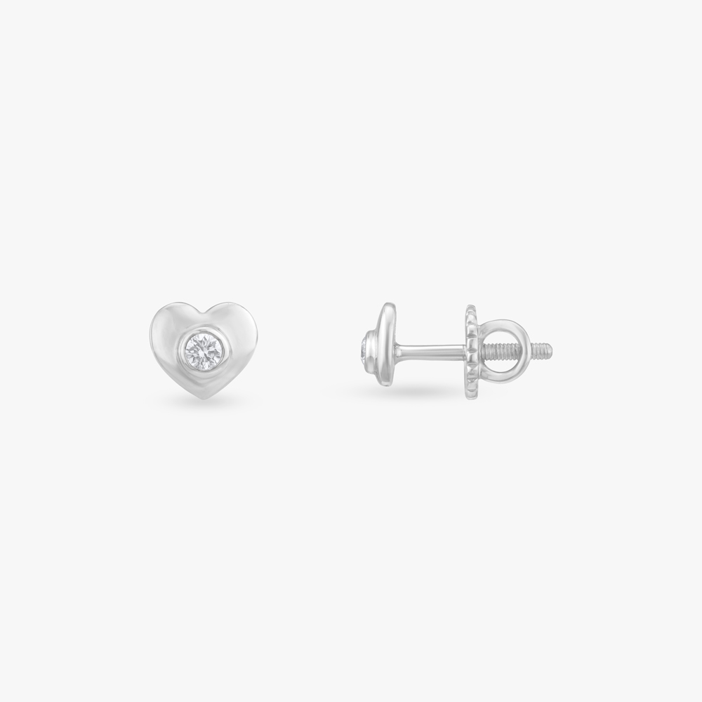 Twinkle Heart Diamond Stud Earrings for Kids,,hi-res image number null