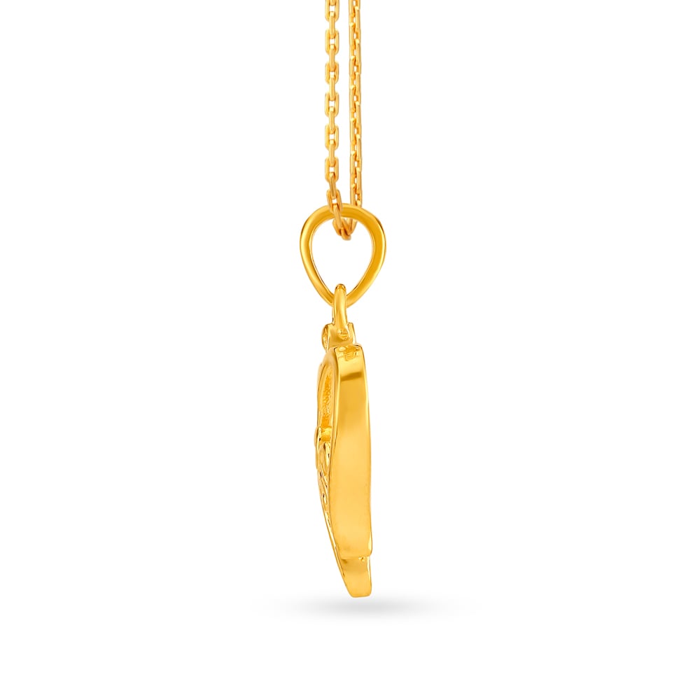 Adorable 22 Karat Yellow Gold Heart Pendant,,hi-res image number null