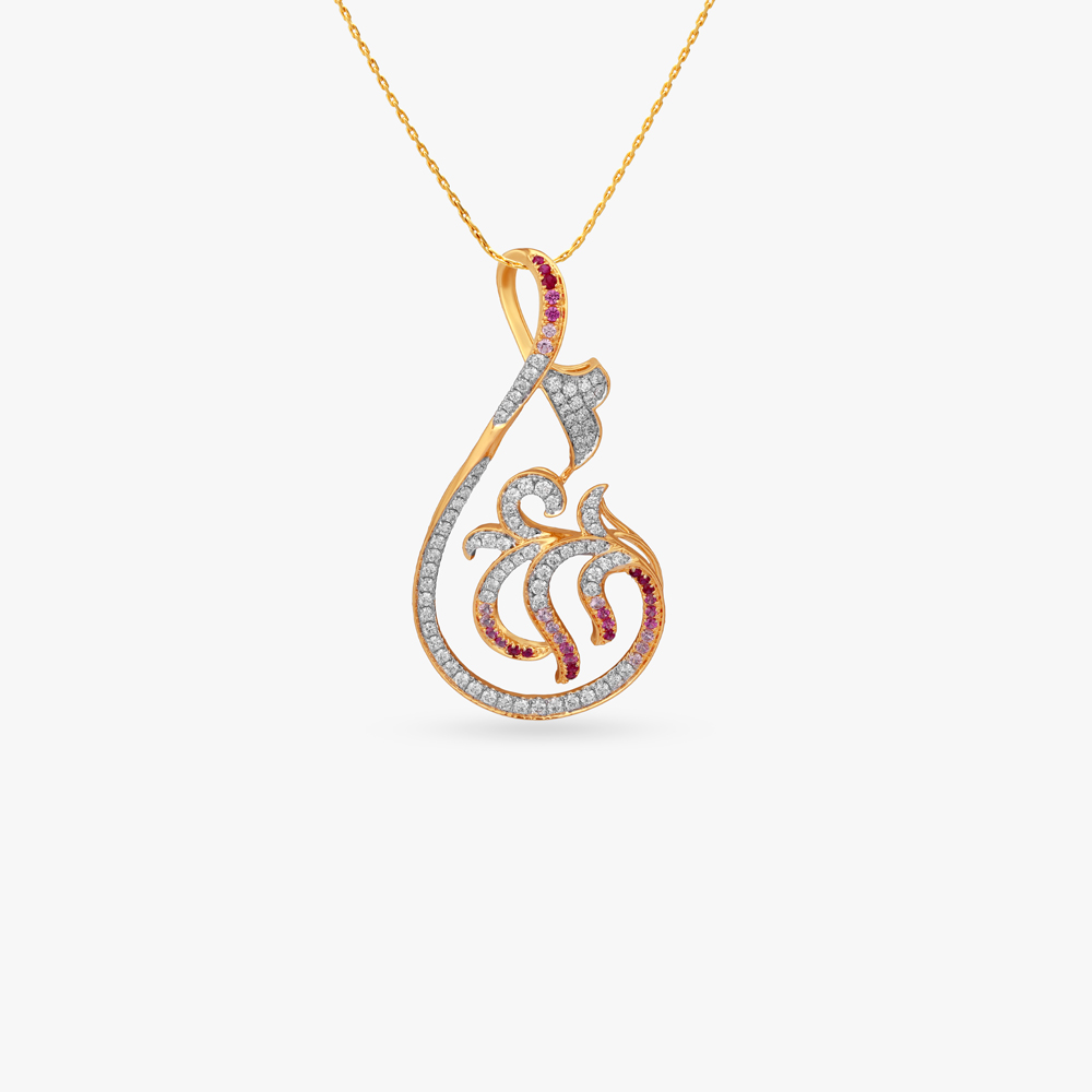 Minimalist Gold and Diamond Pendant and Earrings Set,,hi-res image number null