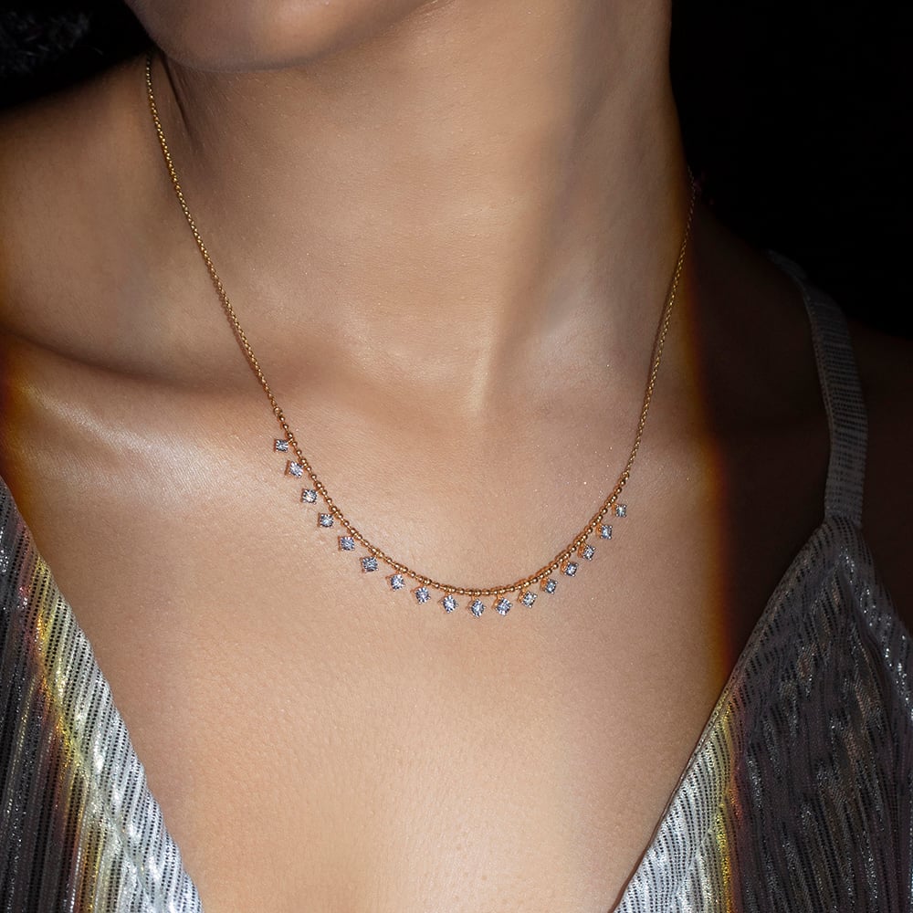 Radiant Strobe Gold & Diamond Necklace,,hi-res image number null