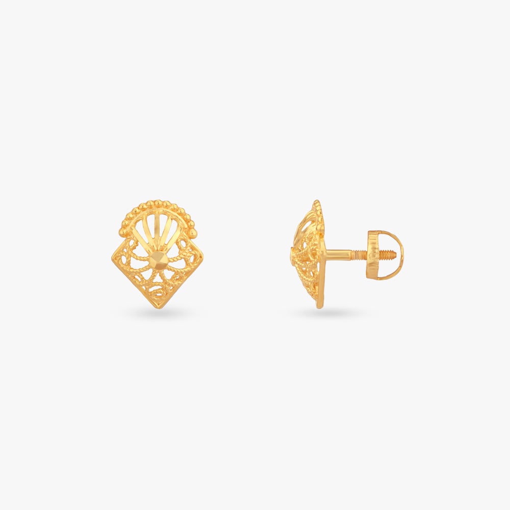Tiny Radiance Gold Stud Earrings for Kids,,hi-res image number null