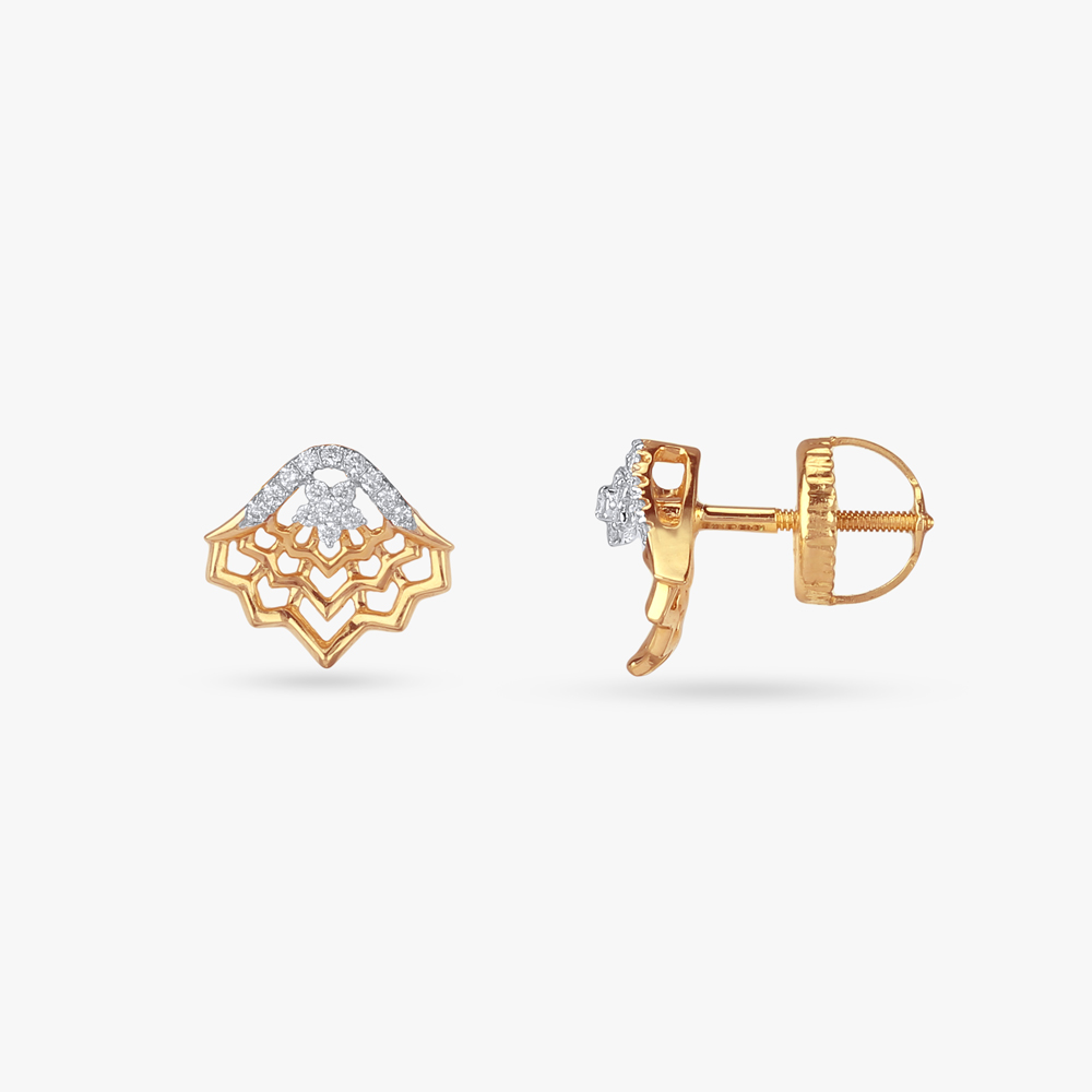 

Chevron Charm Diamond Stud Earrings