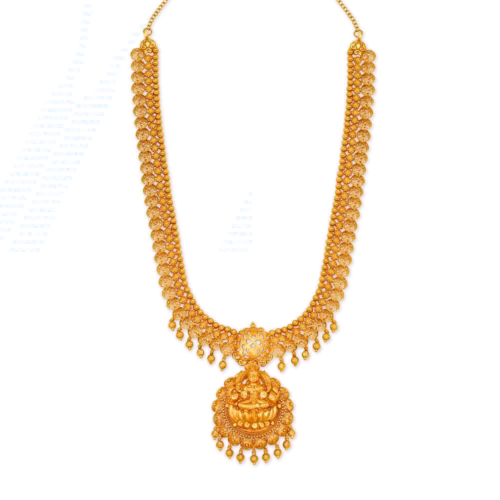 Beautiful 22 Karat Yellow Gold Goddess Lakshmi Haaram,,hi-res image number null