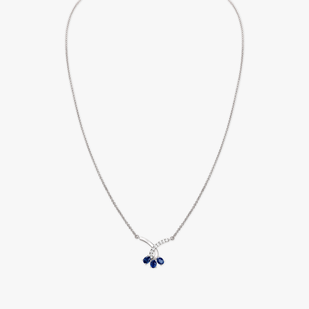 Timeless Sapphire and Diamond Pendant with Chain,,hi-res image number null