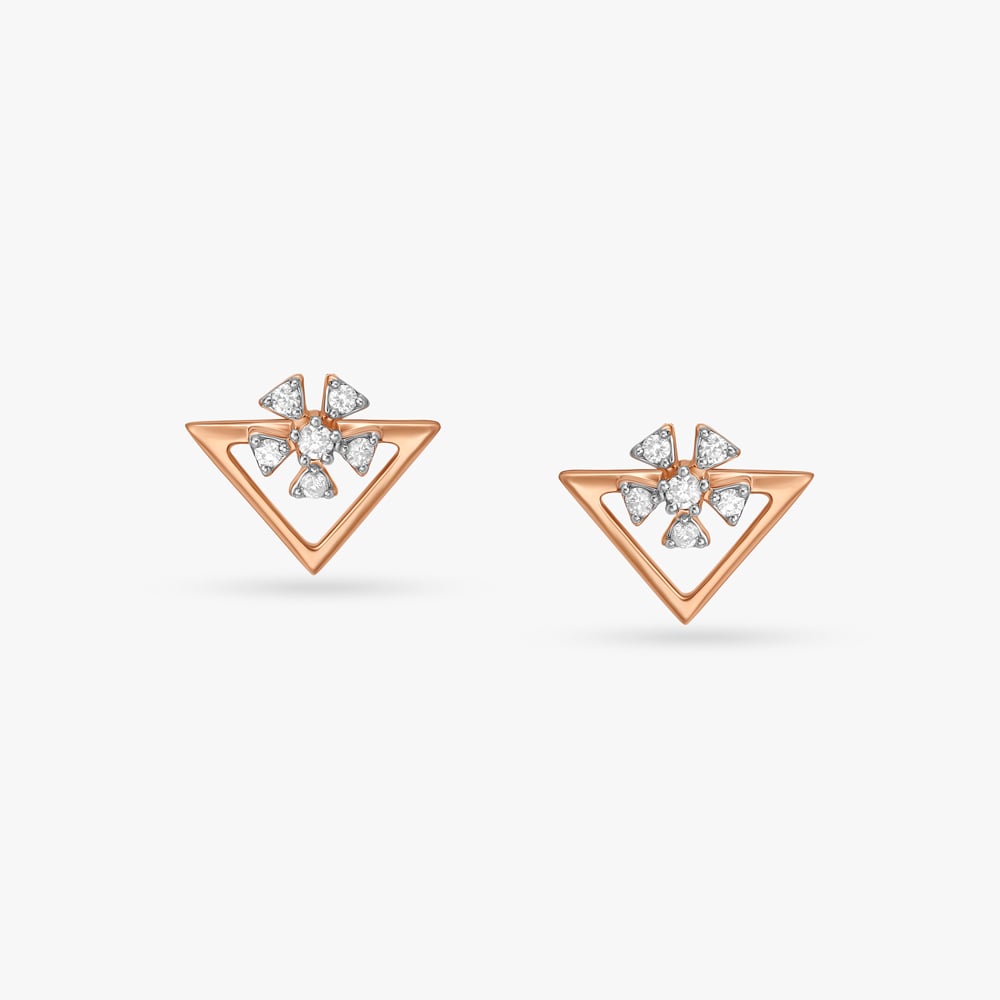 Classy Triangles Diamond Stud Earrings,,hi-res image number null