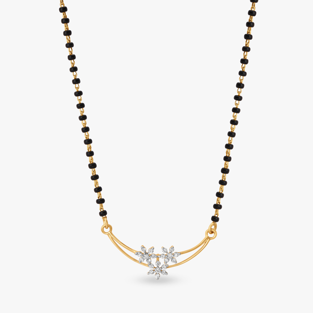Enchanting Floral Diamond Mangalsutra,,hi-res image number null