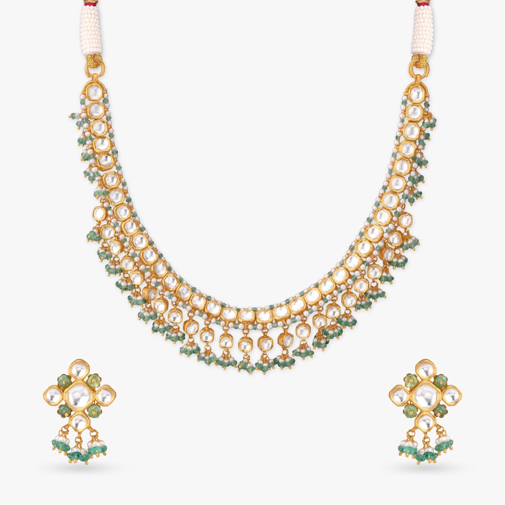 Verdant Rivulet Gold Necklace Set,,hi-res image number null