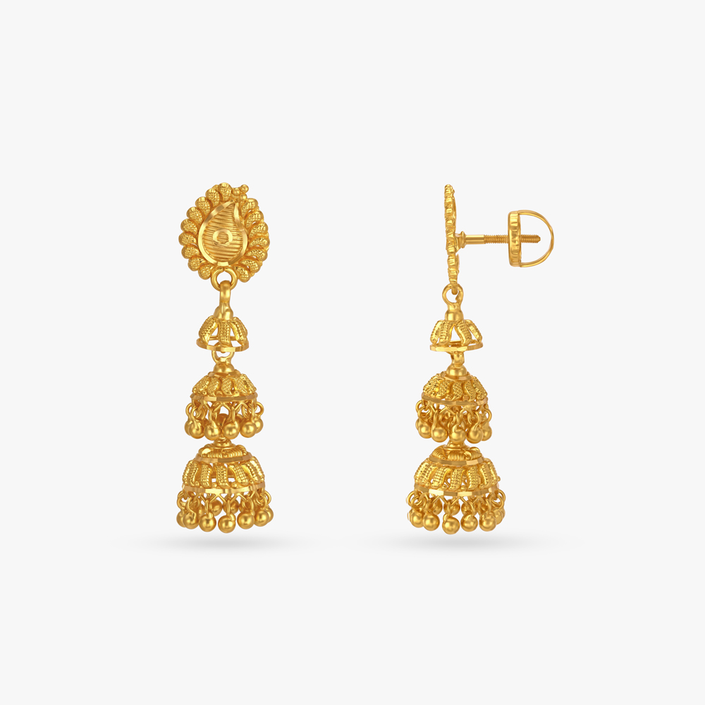 Cascading Opulent Jhumkas,,hi-res image number null