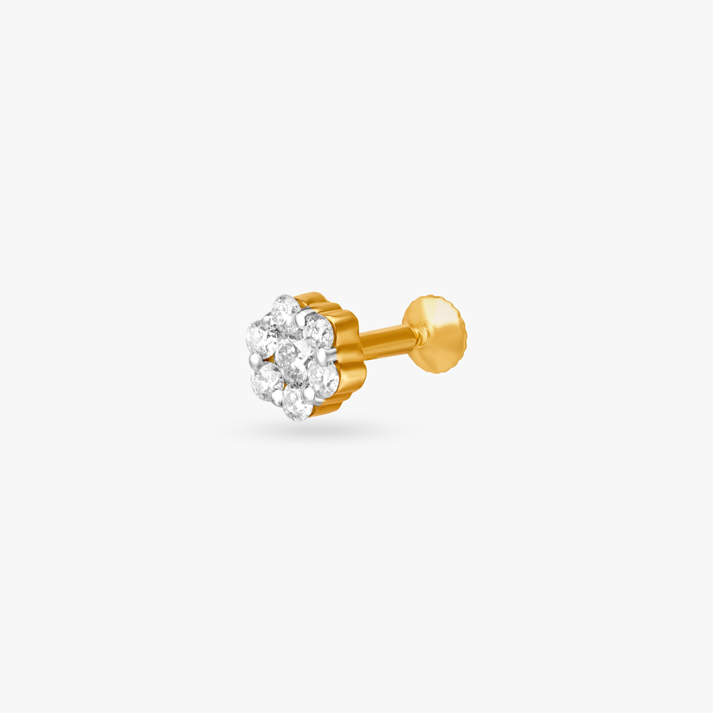 Ethereal Floral Diamond Nose Pin