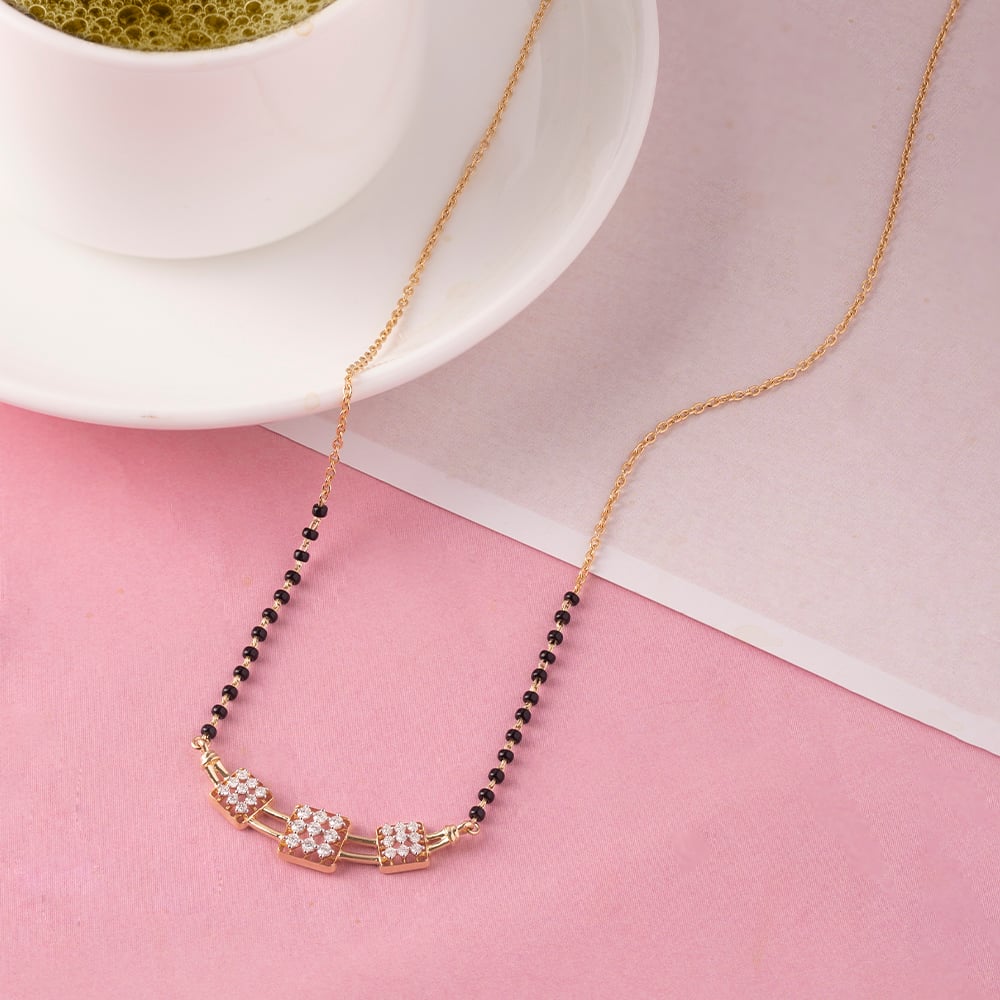 Glitter Grid Gold and Diamond Mangalsutra,,hi-res image number null