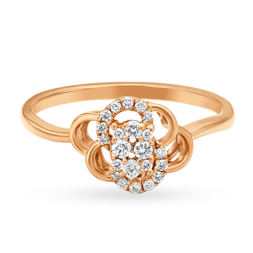 Splendid Floral Design Diamond Finger Ring,,hi-res image number null