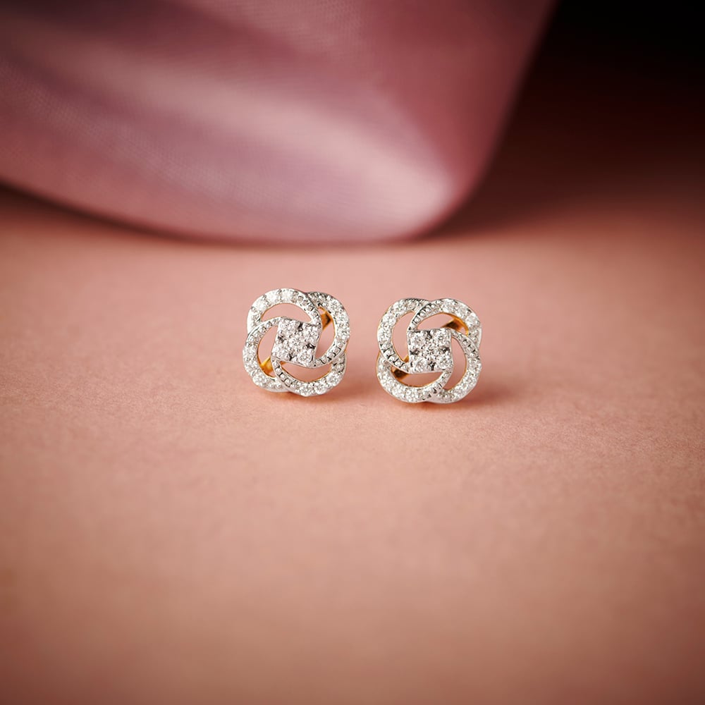 

Floral Knot Diamond Stud Earrings