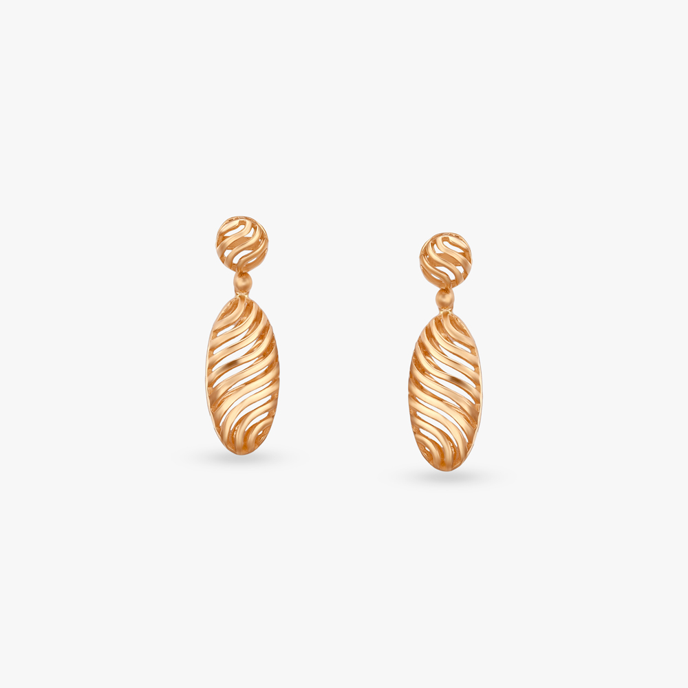 Ripple Leaf Gold Pendant and Earring Set,,hi-res image number null