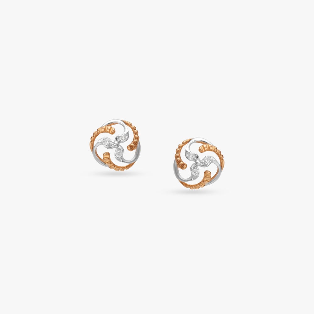 

Swirl Crest Diamond Stud Earrings
